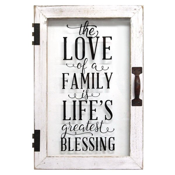 Home Roots Lifes Blessings Printed Glass DecorDistressed White & Black 321281